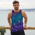 thumbnail image 6 of Gukieu Purple and Green Glitter Print Men's Quick Dry Fitness Vest, Round Neck Sleeveless Fitness Bodybuilding Top-XX-Large, 6 of 7