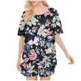 thumbnail image 2 of Weiqiqre Two Piece Sets for Women Summer Pajamas Short Sleeve Printed 2 Piece Lounge Sets Summer Tops and Pjs Shorts, 2 of 6