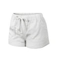 thumbnail image 6 of MixMatchy Women's Double Pocket Contrast Waistband Tencel Shorts, 6 of 7