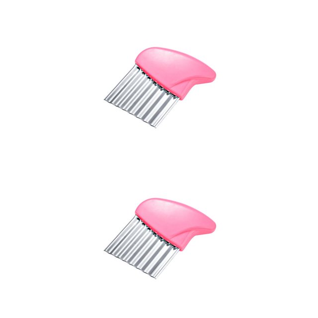 Advancent Cortador de papas fritas Ola Cocina Fruta Fry Maker Chopper Acero inoxidable Lavable Antiadherente Zanahoria rebanar Rosa Type2 NO2 Advancent CBP221594