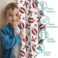 thumbnail image 3 of Blackout Kids Curtains,Football and Ribbon Shapes Pattern Childrens Insulated Curtains Set Of 2,Bedroom Essentials,Toddler Room Decor 42"x54", 3 of 5
