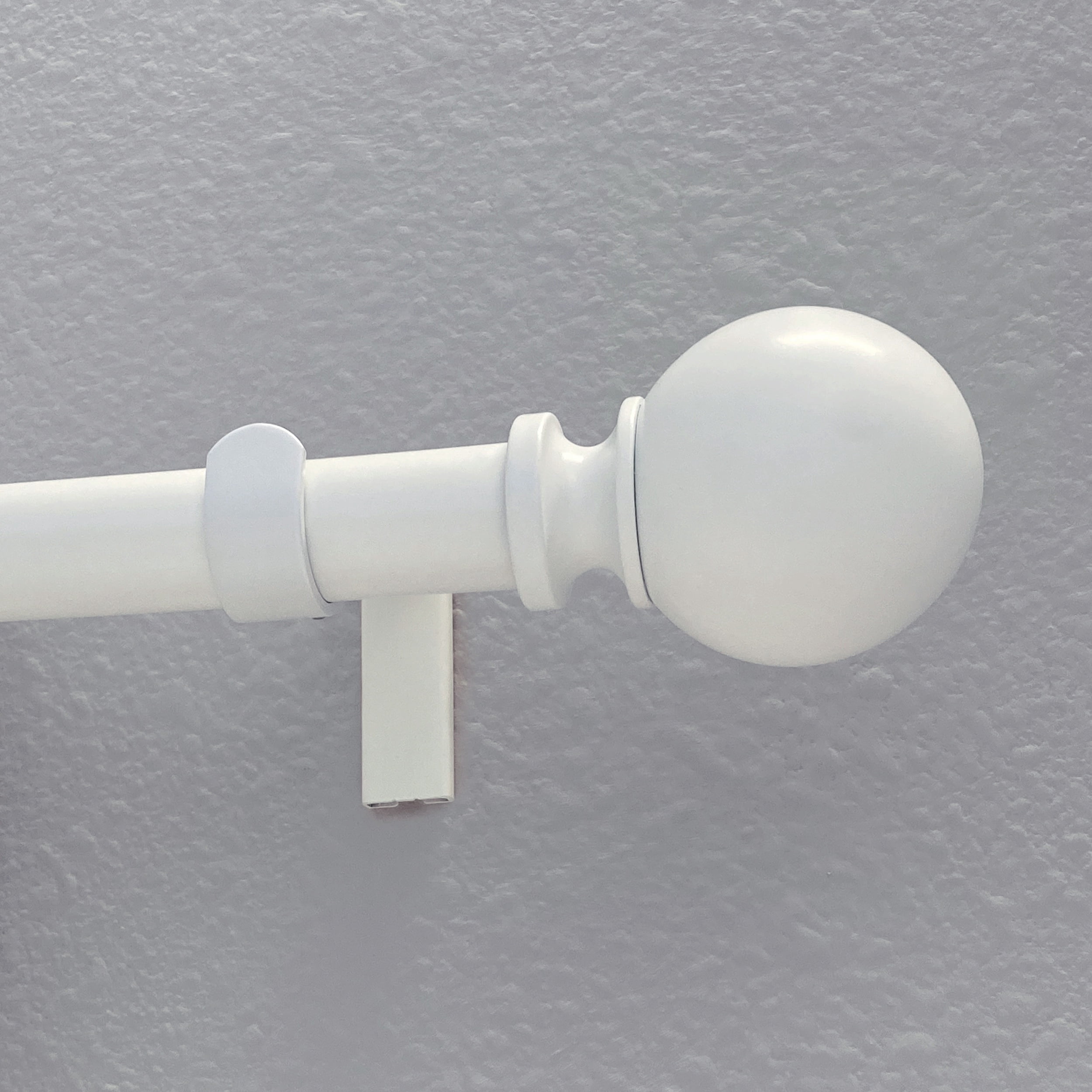 Decopolitan Punch and Press No Drill Curtain Rod Set 36-72 inch, White