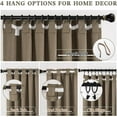 thumbnail image 4 of Faux Linen Full Blackout Curtains Vertical Drapes for Patio Sliding Glass Door, Back Tab Pinch Pleated Window Treatment Curtains,W84 x L96,2 Panels Set, Chocolate Brown, 4 of 10