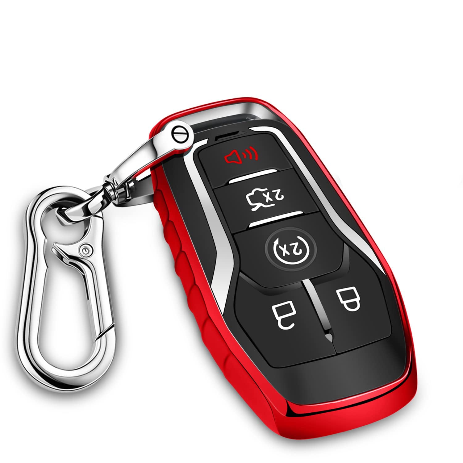 for Ford Key fob Cover,TPU Car Key Case Protector with Keychain Compatible with Ford Fusion F-150 Edge Explorer Mustang Lincoln MKZ MKC 2/3/4/5 Buttons Smart Key