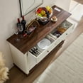 thumbnail image 5 of AENKYO Farmhouse Buffet Cabinet with Storage and Charging Station, Rustic Sideboard for Dining or Living Room, Antique White, 5 of 8