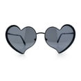 thumbnail image 5 of Womens Retro Bubbly Heart Shape Metal Rim Sunglasses Gunmetal Black - Black, 5 of 8