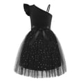 thumbnail image 2 of Oudiya Girls Spring One Shoulder Dresses Ruffle Sleeveless Formal Birthday Party Tulle Belted Dress for Kids 4-12Y, 2 of 8