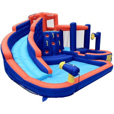 HapCap Combo Inflatable Water slide Bounce House, 2 Pools,with Air Blower, Backyard