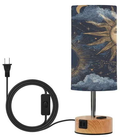Touch Control Table Lamp with Wood Grain Metal Base 3 Color Temperature Adjustable LED Eye Caring Desk Lamp for Bedroom Study Golden Sun