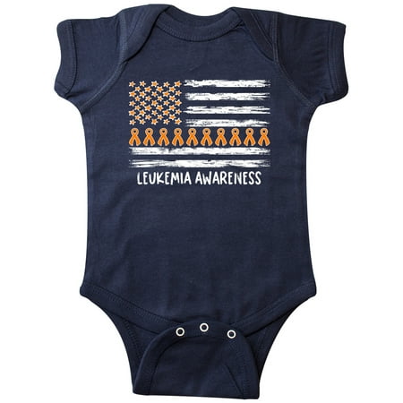 

Inktastic Leukemia Awareness Orange Ribbons and Flag Gift Baby Boy or Baby Girl Bodysuit