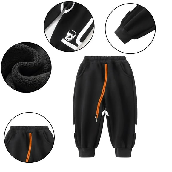 CSCHome Toddler Boys Pants Winter Warm Cotton Sweatpants Lightweight Kids Boys Sweatpants for 2-13Y