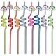 thumbnail image 1 of 8pcs Rainbow Straws, Curly Rigid Plastic Straws Reusable Kids Drinking Straws Spiral Straws for Birthday Party Supplies, Party Table Decoration (Haoyi, 1 of 5
