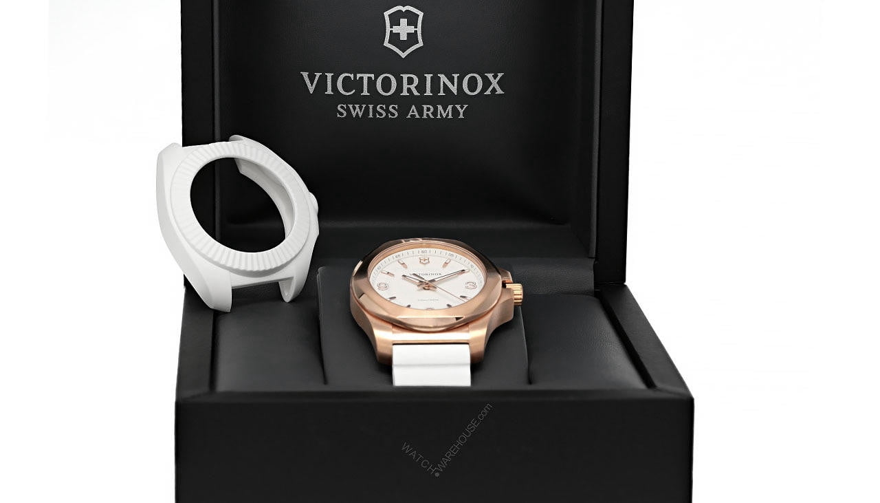 Victorinox Swiss Army I.N.O.X. V Quartz White Dial Rubber Strap Women's Watch 241954