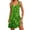 A-Green474, variant on Womens Clover Print Dress Sleeveless V Neck Split Hem Dress Breathable Casual Holiday Wear Dresses