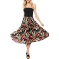 thumbnail image 6 of MixMatchy Women's Summer Floral Print Elastic High Waist Flared Long Skirt, 6 of 6