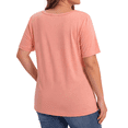 thumbnail image 4 of WellSize Plus Size Womens T Shirts V Neck Tunic Tops for Women Summer Short Sleeve Shirts Basic Tops, 4 of 8