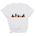 thumbnail image 4 of Gamivast Men's Cute Spooky Cat Pumpkin T-Shirt Halloween Graphic Print Short Sleeve Crewneck Tee Casual Fall Festival Top Novelty Holiday Shirt Flattering Fit Wear White M, 4 of 5