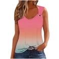 thumbnail image 4 of Tank Tops for Women V Neck Sleeveless T Shirts Gradient Color Print Shirts Dressy Casual Summer Tops Blusas Mujer Basicas, 4 of 6