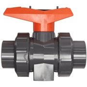 GF Piping Systems - 161375004 PVC True Union Ball Valve with Full Port, Two Piece, PTFE Seat, EPDM Seal, 1 Socket/NPT Threaded
