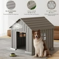 thumbnail image 3 of Dog House Outdoor Indoor - Waterproof, Ventilated, Easy to Clean, Elevated Floor for Small-Large Dogs, Easy to Assemble (Grey, 37.2" L x 40" W x 40" H), 3 of 16