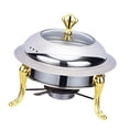 thumbnail image 4 of Juego de calentador de catering, juego de calentador de alimentos de acero inoxidable, calentador de Buffet para mochileros, viajes de hotel, barbacoa oro, 4 of 8