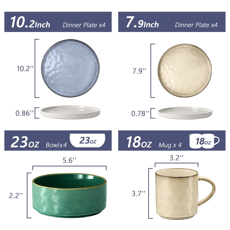 Vesteel 16-Piece Stoneware Dinnerware Set for 4 photo 2