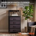 thumbnail image 4 of Buro para Recámara con Estación De Carga Mesa De Noche para RecámaraMesita De Noche Retro Muebles para Recamara Mesa Auxiliar Buro para Dormitorio y Sálon (Negro), 4 of 7