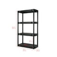 thumbnail image 3 of Hyper Tough Black Plastic 4-Tier Shelving Unit, 280 lb Capacity, 56.2x30x13.8 Inches, 3 of 8
