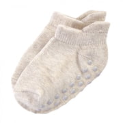 Touched by Nature Baby and Toddler Boy Organic Cotton Socks with Non-Skid Gripper for Fall Resistance, Solid Blue Black, 6-12 Months