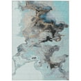 thumbnail image 2 of HomeRoots 617834 9 x 12 ft. Teal Blue, Gold & Gray Abstract Washable Indoor & Outdoor Rectangle Area Rug, 2 of 5