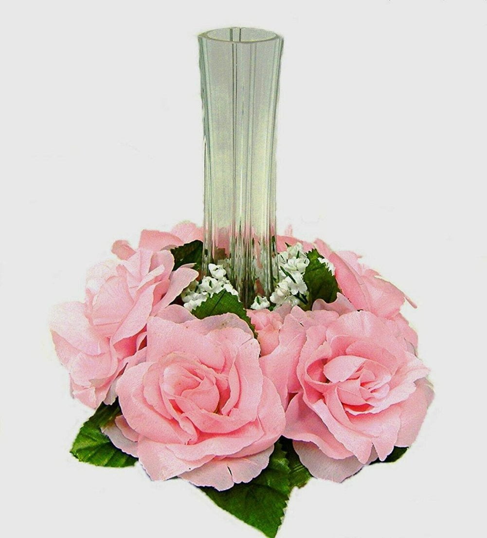 Candle Rings Silk Roses Artificial Flowers Party Decor Wedding Table