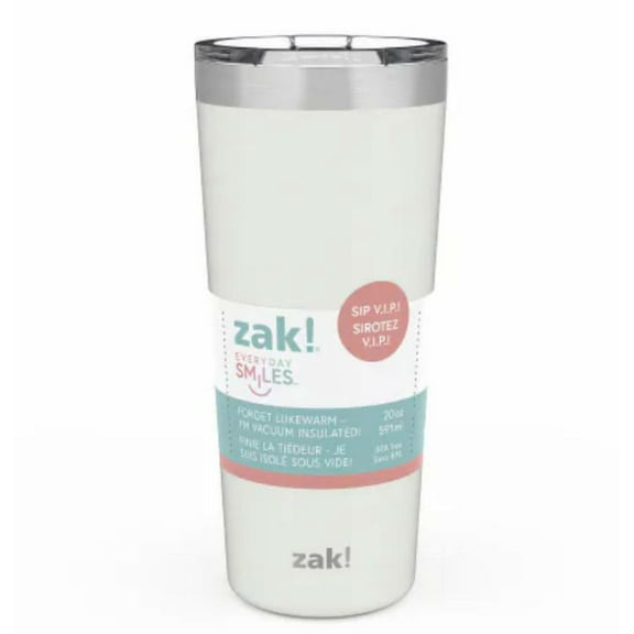 Zak! Everyday Smiled Insulated 20oz Tumbler, Ivory