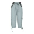 thumbnail image 3 of Dealovy Capri Cargo Pants for Women Summer Travel Capris Casual Outdoor Hiking Trousers with Pockets, 3 of 8