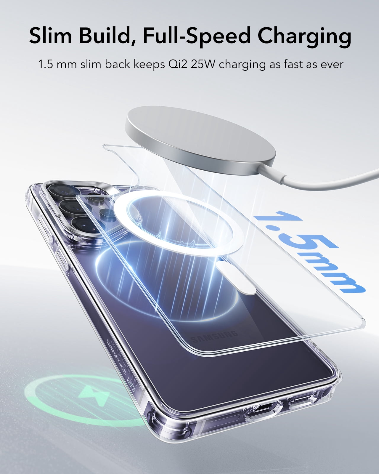 ESR Magnetic Case with Stash Stand Compatible with Samsung Galaxy S26 Ultra, Military-Grade Protection & MagSafe Compatible, Scratch-Resistant, Clear