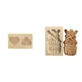 thumbnail image 1 of (2-Pack) Rinsvye Diy Baking Moulds Wooden Sandwich Crust Cookie Moulds Embossing Mini Pancake Craft Decorative Baking Tools Hands Kitchen for Christmas Thanksgiving Christmas Kitchen, 1 of 7