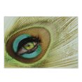thumbnail image 1 of Peacock Cutting Board, Woman Looking Through Peacock Feather Eye Creative Abstract Illustration, Decorative Tempered Glass Cutting and Serving Board, Small Size, Green Brown Turquoise, by Ambesonne, 1 of 1