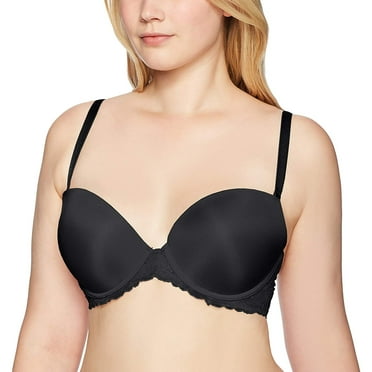 Paramour by Felina | Lou Seamless Push Up Bra | Lace | Tulle | Leotard Back (Black, 34D)