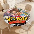 thumbnail image 4 of Yo-kai Watch-theme Fitted Round Tablecloths Elastic Edged Table Covers Waterproof Table Cloth for Kitchen Holiday Party Tables Decor 120cm, 4 of 6