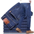 thumbnail image 1 of Pantalones vaqueros finos de primavera y verano, pantalones casuales holgados de pierna recta para hombres, pantalones de trabajo de mediana edad, pantalones largos resistentes al desgaste para, 1 of 5