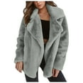 thumbnail image 4 of Women Autumn And Winter Cardigan Long-sleeved Lapel Double-faced Fleece Color Coat, 4 of 6