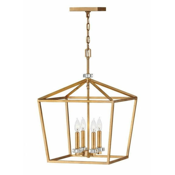 Transitional Four Light Chandelier-Distressed Brass Finish Bailey Street Home 81-Bel-3335702