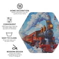 thumbnail image 3 of Vsdgher Cartoon Train Hot Air Balloon Leather Coasters for Drinks, Durable Drink Coasters 4 Set for Tabletop Protection, Luxurious Home Décor and Housewarming Gift ( {designName})Hexagon, 3 of 6
