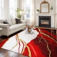 thumbnail image 2 of 6'x9' Area Rugs, Red Marble Indoor Outdoor Area Rug for Living Room Bedroom, Modern Ink Painting Art Abstract Washable Bathroom Rugs Kitchen Floor Carpet Mats Home Decor Aesthetic, 2 of 8