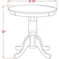 thumbnail image 3 of East West Furniture EMT-MLW-TP Eden Kitchen Table - a Round Dining Table Top with Pedestal Base, 30x30 Inch, Mahogany & Linen White, 3 of 3