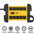 thumbnail image 3 of CRST Metal Power Strip Heavy Duty Surge Protector 10 Outlets 6 Feet Extension Cord 2800J Surge Suppressor, Mountable and Hanging, 1875W, 3 of 8