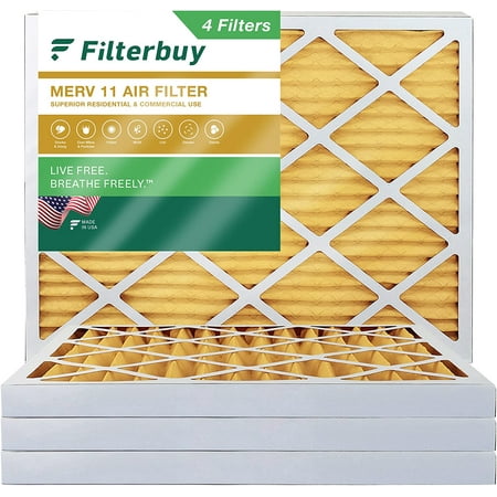 

Filterbuy 23.5x25x2 MERV 11 Pleated HVAC AC Furnace Air Filters (4-Pack)