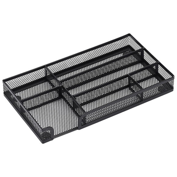 Large Expandable Desk Drawer Organizer Tray for Office Supplies and Accessories With 6 Storage Compartments,Office Drawer Organizers for Pencil,Pen and Kitchen Junk Drawer Organizer