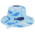 thumbnail image 5 of Cartoon Wide Brim Hats UPF+50 Sun Protection Kids Hats for Summer Blue Whale 6-12 Months, 5 of 6