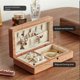 thumbnail image 3 of Flannelette Jewelry Box Organiser Portable Storage Box Walnut, 3 of 4