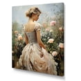 thumbnail image 2 of Designart "Impressionist Fashion in Flower Field III" Fashion Canvas Wall Art - Glam White Dior Living Room Canvas Art, 2 of 6